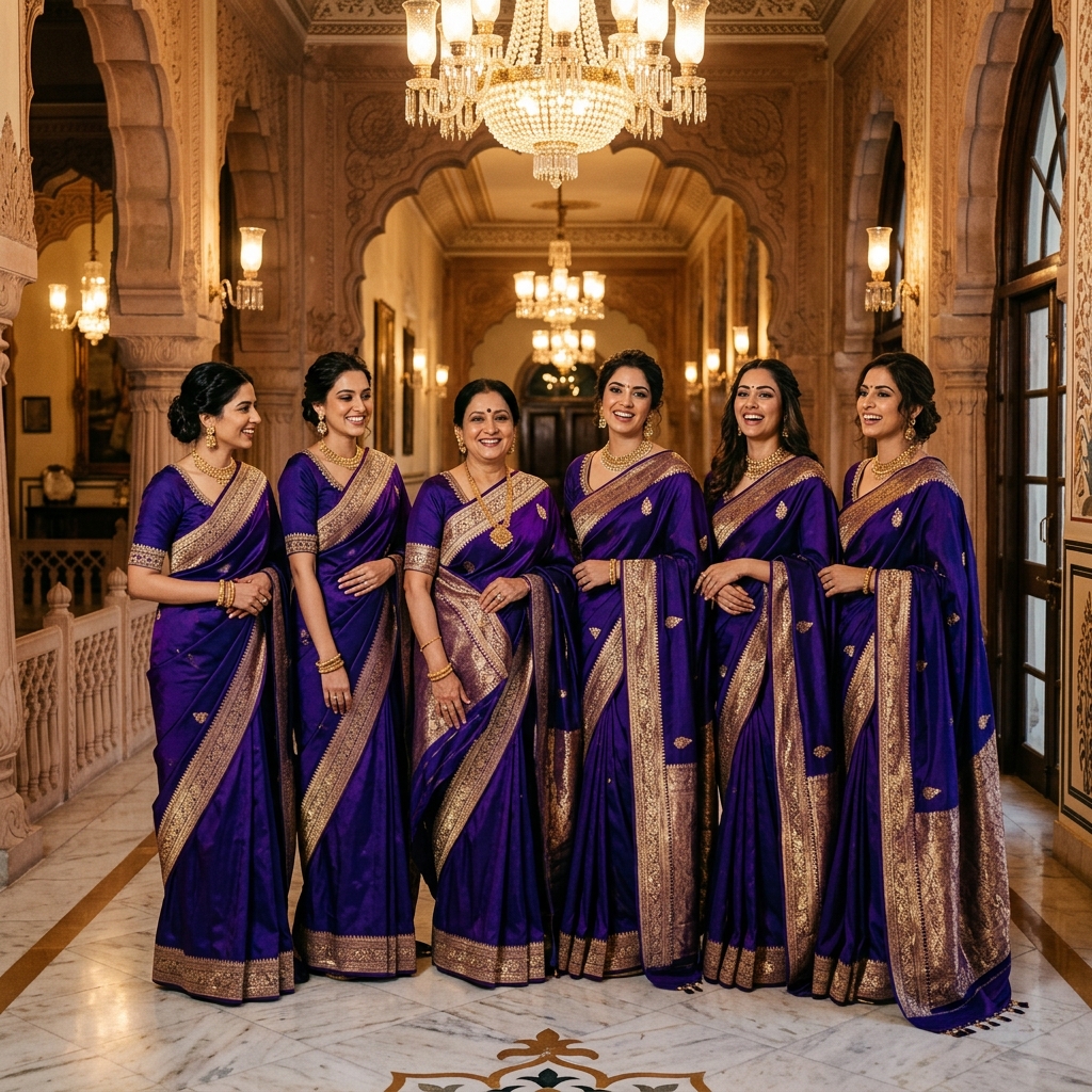 Purple Saree Coordination